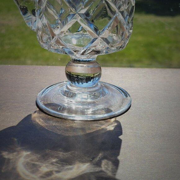 Antique EAPG Glass Creamer Challinor Taylor & Co, Beveled Diagonal c.1890 USA - Picture 2 of 12